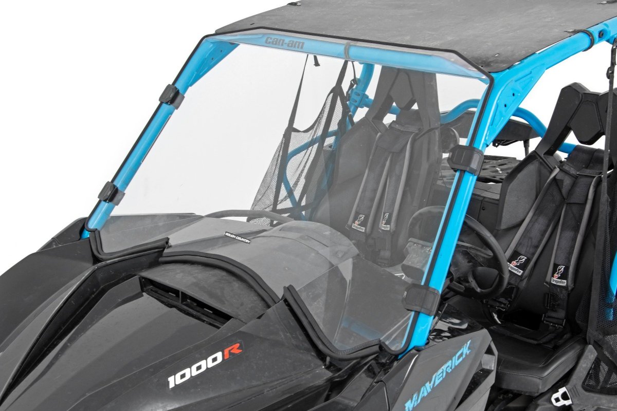 Can-Am Maverick 1000R DPS Full Windshield - Rough Country - Scratch Resistant - '16-'18